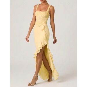 la rochette embellished bandeau cowl neck maxi dress in ivory Embellished Bandeau Cowl Neck Maxi Dress in Ivory